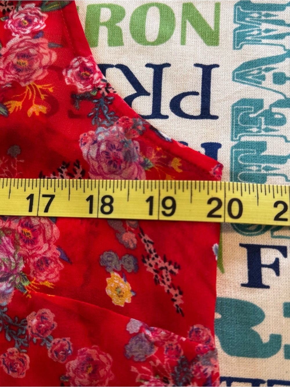 CAbi Red Floral Ruffled Sleeveless Blouse - Picture 7 of 8